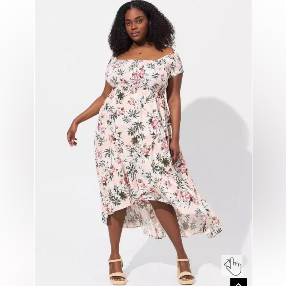 Torrid Floral Off-Shoulder Maxi Dress
